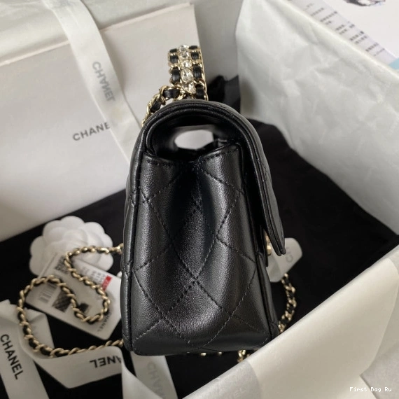 First Bag Ru WITH BAG TOP HANDLE-21CM CHANEL FLAP 0716